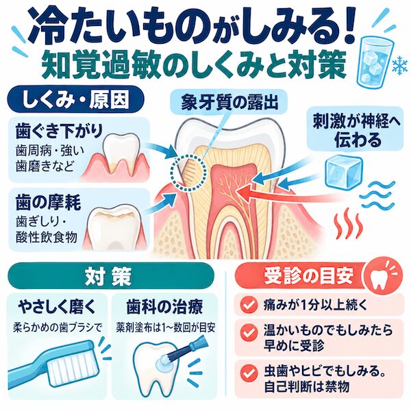 冷たいものがしみる!知覚過敏のしくみと対策