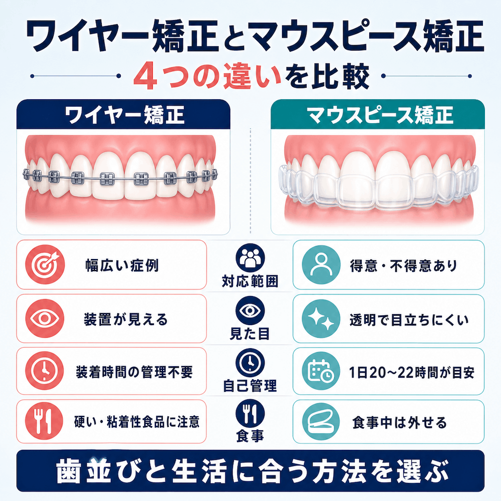 ワイヤー矯正とマウスピース矯正